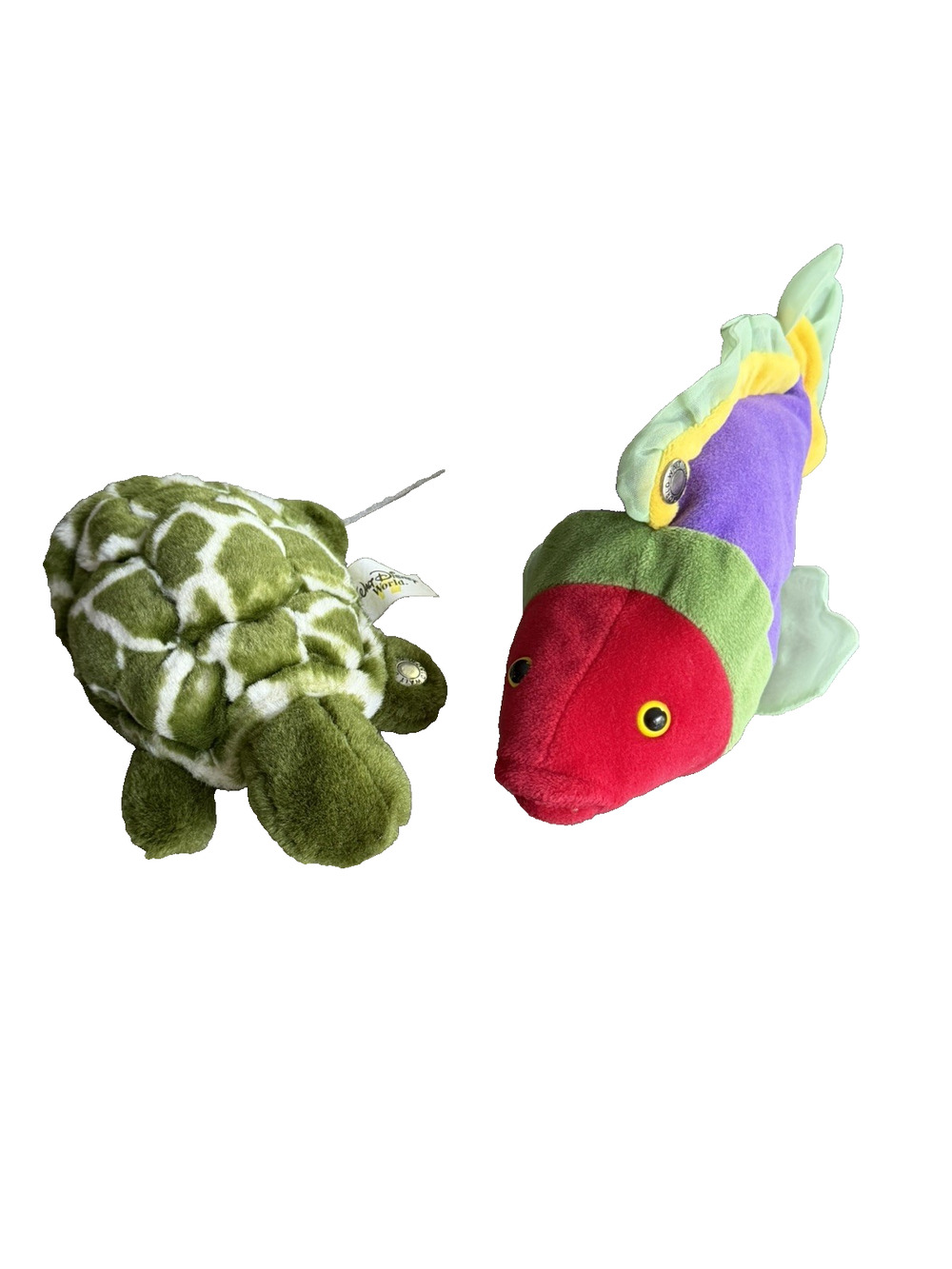 Disney Epcot Living Seas Plush Lot Of 2 Tropical Fish & Sea Turtle Vintage 2002